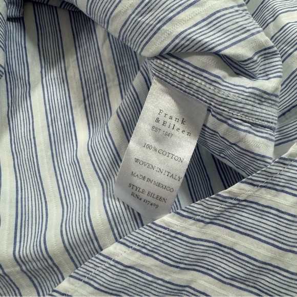 Frank And Eileen Relaxed Eileen Shirt Button Front Blue Stripe - Picture 3 of 8